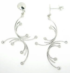 White Gold & Diamond Earrings